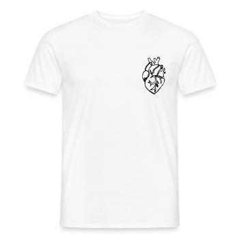 Le vrai coeur - T-shirt homme - blanc - Devant - AI Model Male 178 dark (178cm)