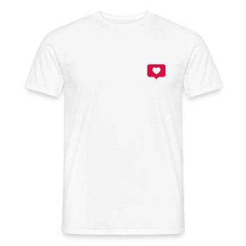 Coeur Instagram comme - T-shirt homme - blanc - Devant - AI Model Male 178 dark (178cm)