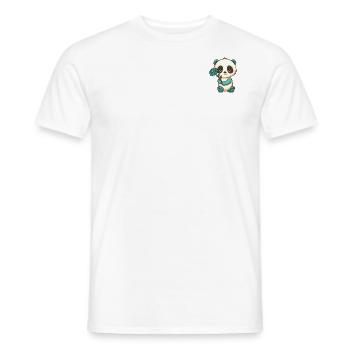 Panda à la fleur - T-shirt homme - blanc - Devant - AI Model Male 178 dark (178cm)