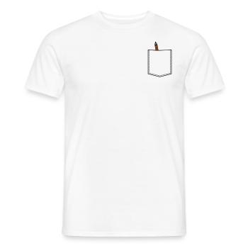 Brusttasche mit Bleistift - Männer T-Shirt - Weiß - Vorne - AI Model Male 178 dark (178cm)