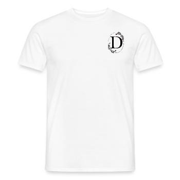 Letter D - Men's T-Shirt - white - Front - AI Model Male 178 dark (178cm)