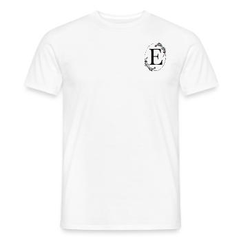 Buchstabe E - Männer T-Shirt - Weiß - Vorne - AI Model Male 178 dark (178cm)