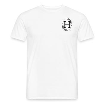 Buchstabe H - Männer T-Shirt - Weiß - Vorne - AI Model Male 178 dark (178cm)
