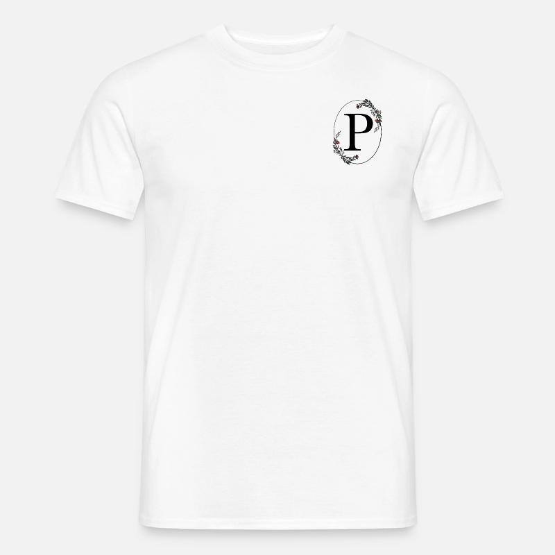 Buchstabe P - Männer T-Shirt - Weiß