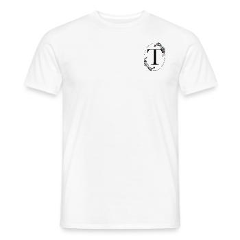 Letter T - Men's T-Shirt - white - Front - AI Model Male 178 dark (178cm)
