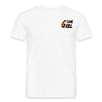 Flame Grill Fire Lettering BBQ Design - Men's T-Shirt - white - Front - AI Model Male 178 dark (178cm)