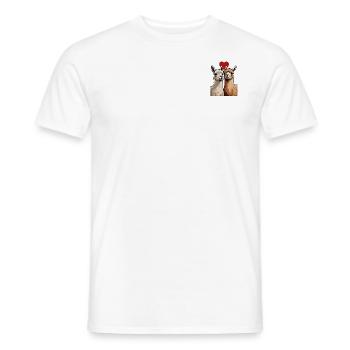 Verliebte Lamas - Männer T-Shirt - Weiß - Vorne - AI Model Male 178 dark (178cm)
