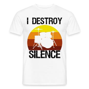 Je Détruis Le Batteur Rétro Silence - T-shirt homme - blanc - Devant - AI Model Male 178 dark (178cm)