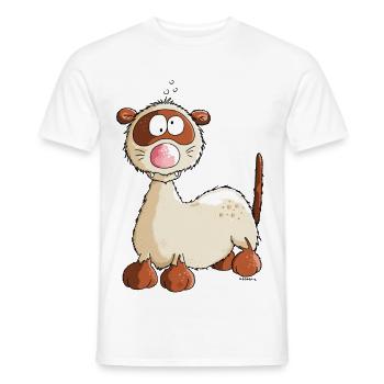 "Freddy Ferret" - Comic - Cartoon - Men's T-Shirt - white - Front - AI Model Male 178 dark (178cm)