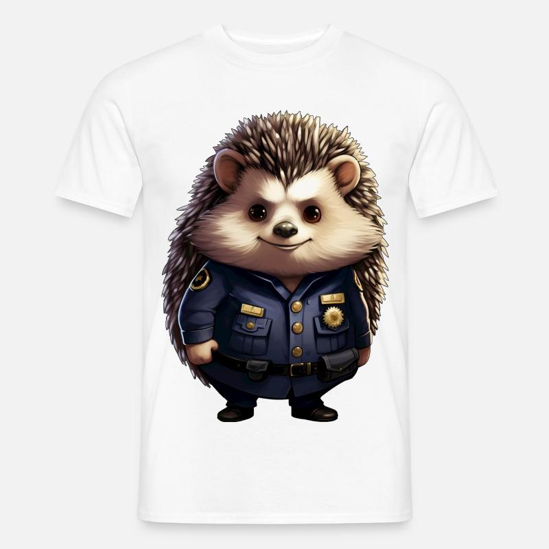 Igel Polizei - Männer T-Shirt - Weiß