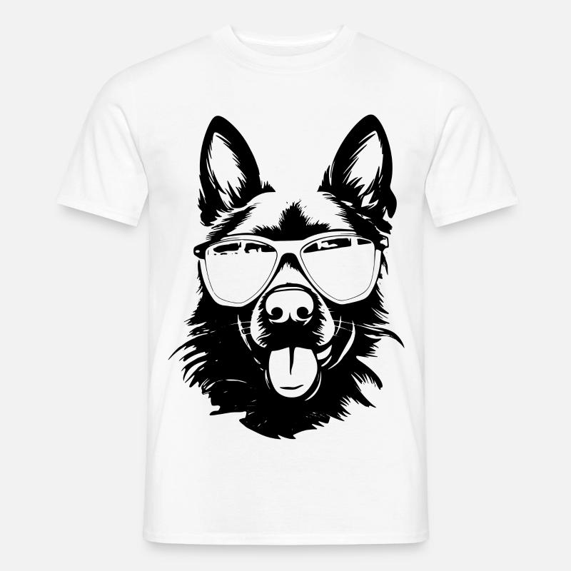 Cooler Schäferhund - Männer T-Shirt - Weiß
