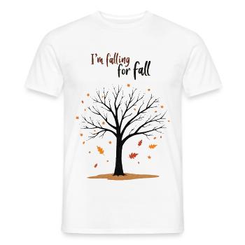 Kahler Baum „Herbstverliebt“ Humor - Männer T-Shirt - Weiß - Vorne - AI Model Male 178 dark (178cm)