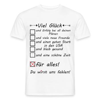 Someone who goes to America USA Good luck - Men's T-Shirt - white - Front - AI Model Male 178 dark (178cm)