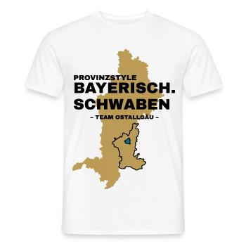 Schwaben | OSTALLGÄU - Männer T-Shirt - Weiß - Vorne - AI Model Male 178 dark (178cm)