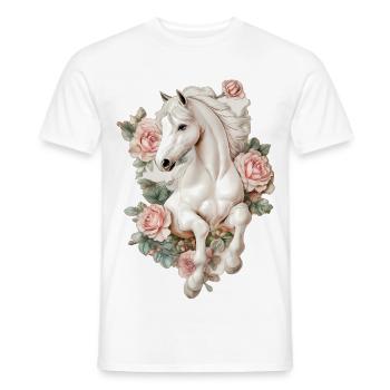Cheval Vintage - T-shirt homme - blanc - Devant - AI Model Male 178 dark (178cm)