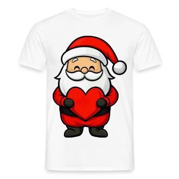 Weihnachtsmann mit Herz - Männer T-Shirt - Weiß - Vorne - AI Model Male 178 dark (178cm)