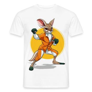 Häschen im Anzug Karateaktion - Männer T-Shirt - Weiß - Vorne - AI Model Male 178 dark (178cm)