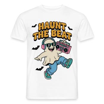 Haunt the Beat Ghost DJ - Men's T-Shirt - white - Front - AI Model Male 178 dark (178cm)