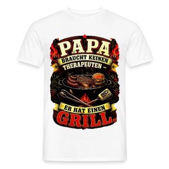 Papa braucht keinen Therapeuten. Er hat einen Gril - Männer T-Shirt - Weiß - Vorne - AI Model Male 178 dark (178cm)