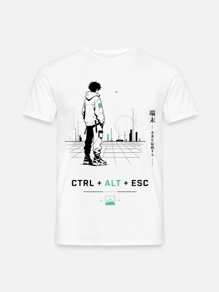 Cyberstadt Wanderer Hoodie - Männer T-Shirt - Weiß