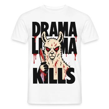 Horror-Lama mit Messer – Drama Llama Kills - Männer T-Shirt - Weiß - Vorne - AI Model Male 178 dark (178cm)