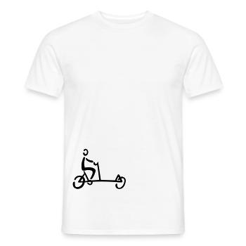 Cargo vélo - T-shirt homme - blanc - Devant - AI Model Male 178 dark (178cm)