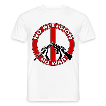 No religion no war - Men's T-Shirt - white - Front - AI Model Male 178 dark (178cm)