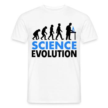Science Evolution for Science Fans - Men's T-Shirt - white - Front - AI Model Male 178 dark (178cm)