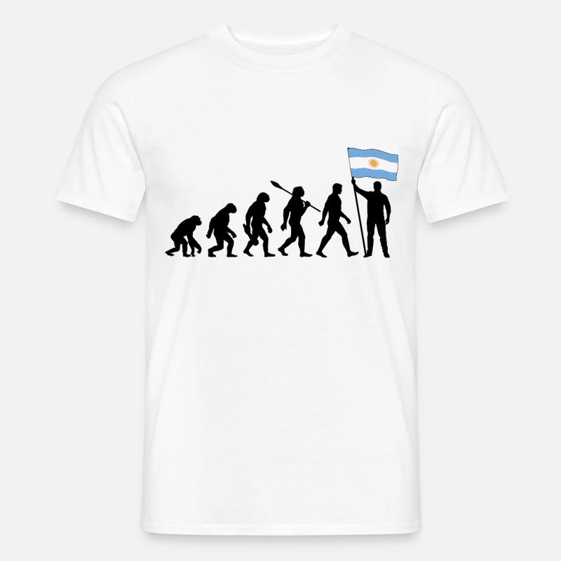 Evolution - Flagge Argentinien - Nation - Männer T-Shirt - Weiß