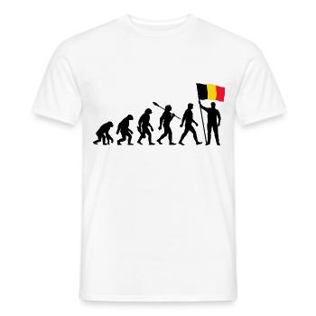 Belgien - Evolution - Flagge - Nation - Männer T-Shirt - Weiß - Vorne - AI Model Male 178 dark (178cm)