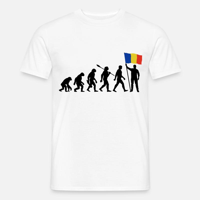Rumänien - Evolution - Flagge - Nation - Männer T-Shirt - Weiß