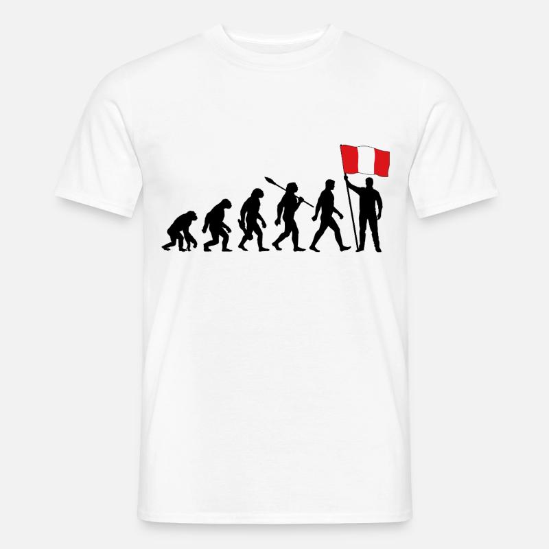 Peru - Evolution - Flagge - Nation - Männer T-Shirt - Weiß