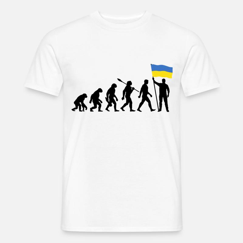 Ukraine - Evolution - Flagge - Nation - Männer T-Shirt - Weiß