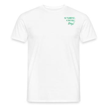 Sunshine, Coffee and Dogs - Männer T-Shirt - Weiß - Vorne - AI Model Male 178 dark (178cm)