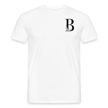 Lettre B - T-shirt homme - blanc - Devant - AI Model Male 178 dark (178cm)
