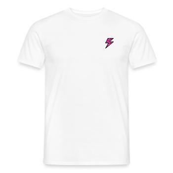 Lightning giraffe spots 3D anaglyph _outline black - Men's T-Shirt - white - Front - AI Model Male 178 dark (178cm)