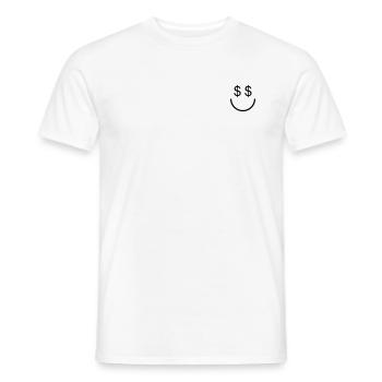 Dollar-Smile - T-shirt homme - blanc - Devant - AI Model Male 178 dark (178cm)