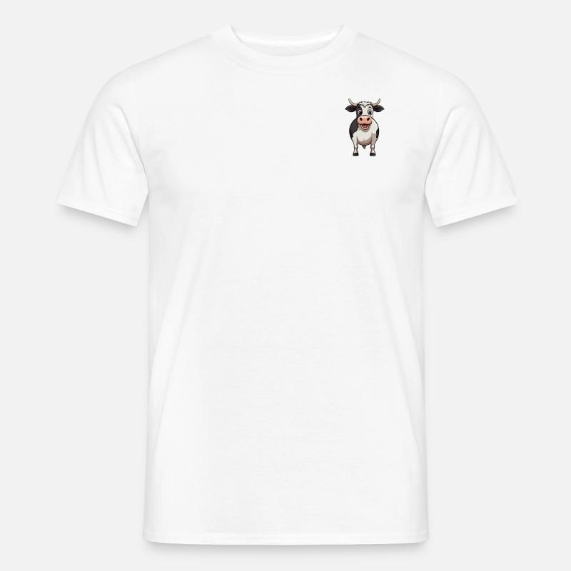 Süße Comic-Kuh - Männer T-Shirt - Weiß