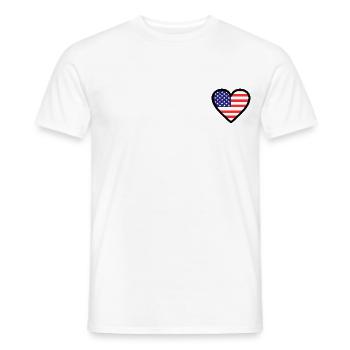 America - Men's T-Shirt - white - Front - AI Model Male 178 dark (178cm)