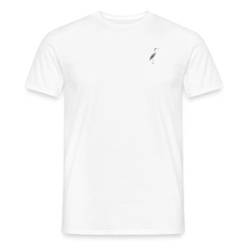 grey heron - Men's T-Shirt - white - Front - AI Model Male 178 dark (178cm)