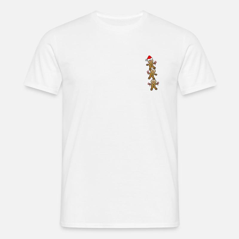 Weihnachtskuchenmann - Männer T-Shirt - Weiß