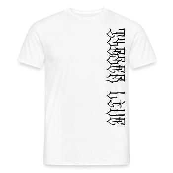 Tybser Live Kalligraphie Schriftzug - Männer T-Shirt - Weiß - Vorne - AI Model Male 178 dark (178cm)