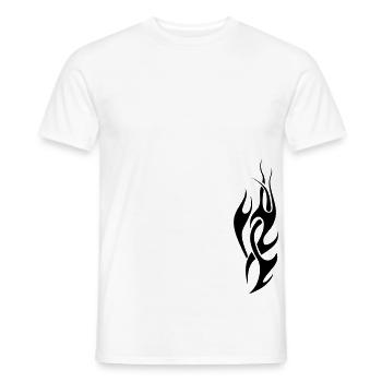 tribal flame - T-shirt homme - blanc - Devant - AI Model Male 178 dark (178cm)