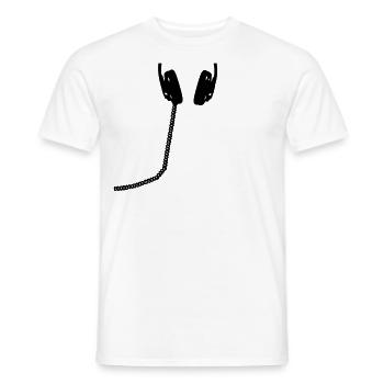 Kopfhörer, DJ, Headset, Musik, Bass, Sound, - Männer T-Shirt - Weiß - Vorne - AI Model Male 178 dark (178cm)