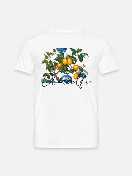 amalfi, zitronen, porzellan,keramik,zitrone - Männer T-Shirt - Weiß