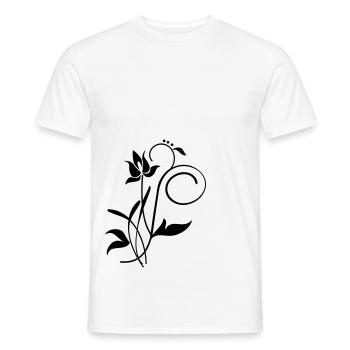 Orchidee / orchid (2c) - Men's T-Shirt - white - Front - AI Model Male 178 dark (178cm)