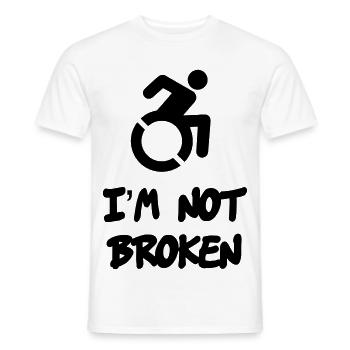 Ein Rollstuhlfahrer ist nicht kaputt * - Männer T-Shirt - Weiß - Vorne - AI Model Male 178 dark (178cm)