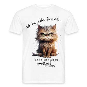 Grimmige Katze im Aquarellstil - Männer T-Shirt - Weiß - Vorne - AI Model Male 178 dark (178cm)