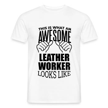 Lederarbeiter Lederarbeiter Lederarbeiter Lederarbeiter - Männer T-Shirt - Weiß - Vorne - AI Model Male 178 dark (178cm)