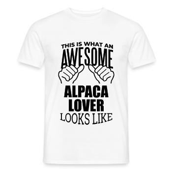 Alpaca - Men's T-Shirt - white - Front - AI Model Male 178 dark (178cm)